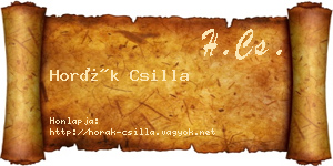 Horák Csilla névjegykártya